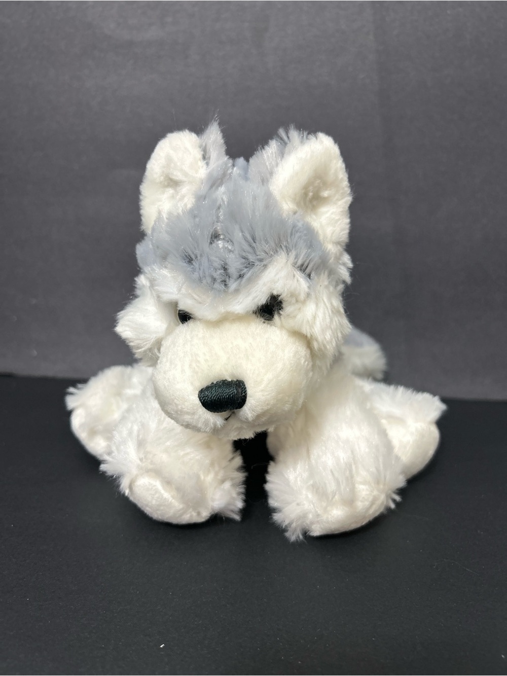 GANZ Plush Husky Dog Toy - White and Light Gray